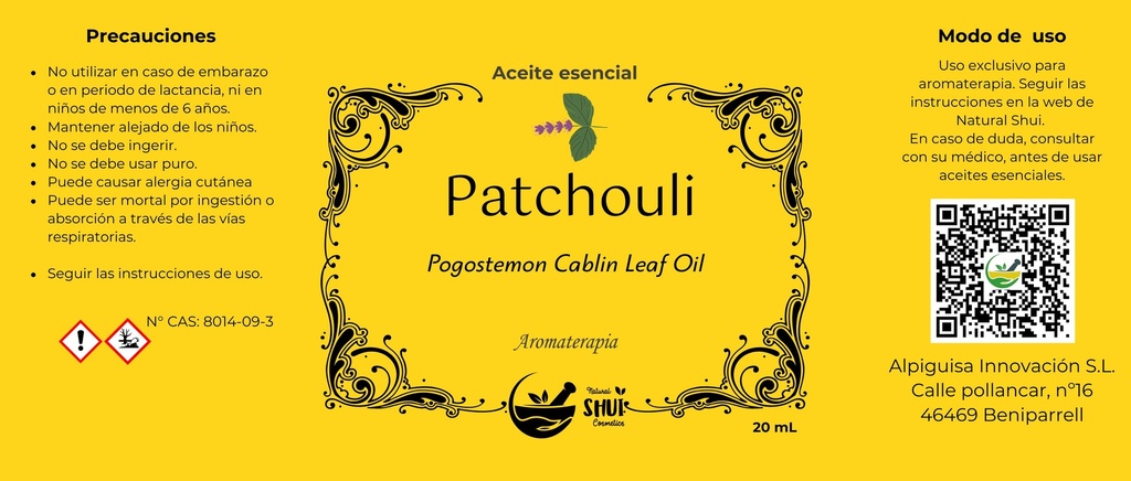 Aceite Esencial de Patchouli 20ml 