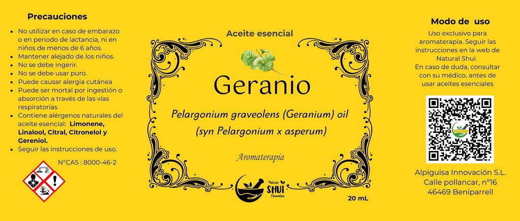 Aceite esencial de Geranio 20ml 