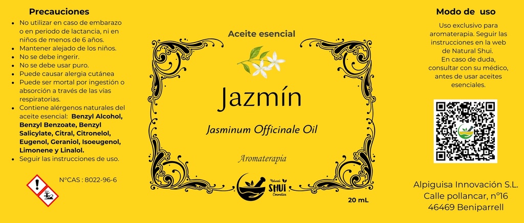 Aceite Esencial de Jazmín 20ml 